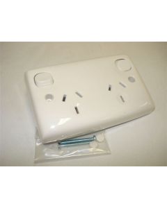 Clipsal Double Power Point Double Pole 25D White.